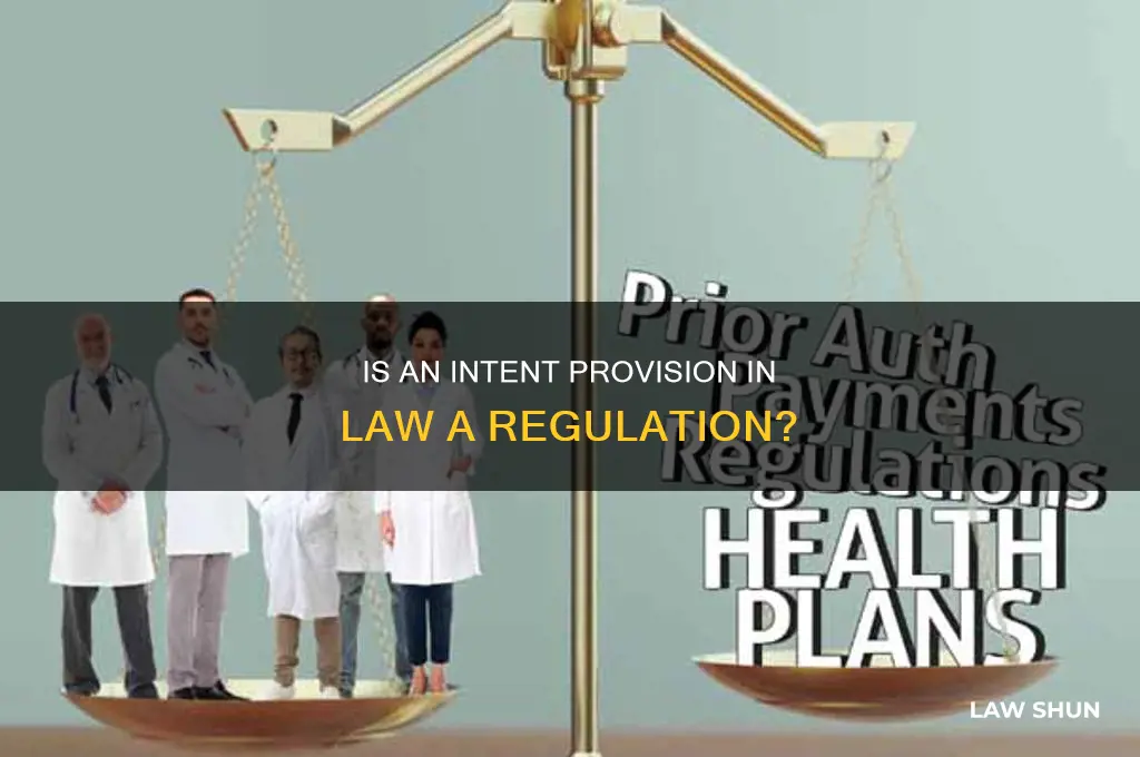 is an intent provision within a law considered a regulation