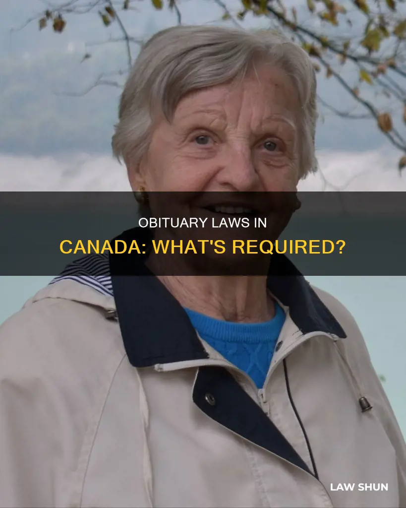 is an obituary required by law in canada