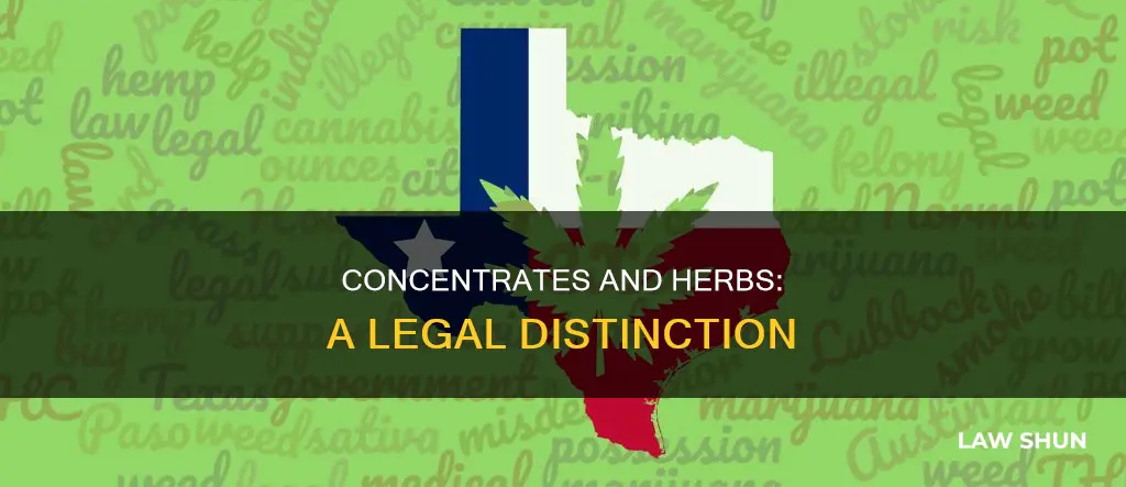 is concentrate classified differently than herb under law