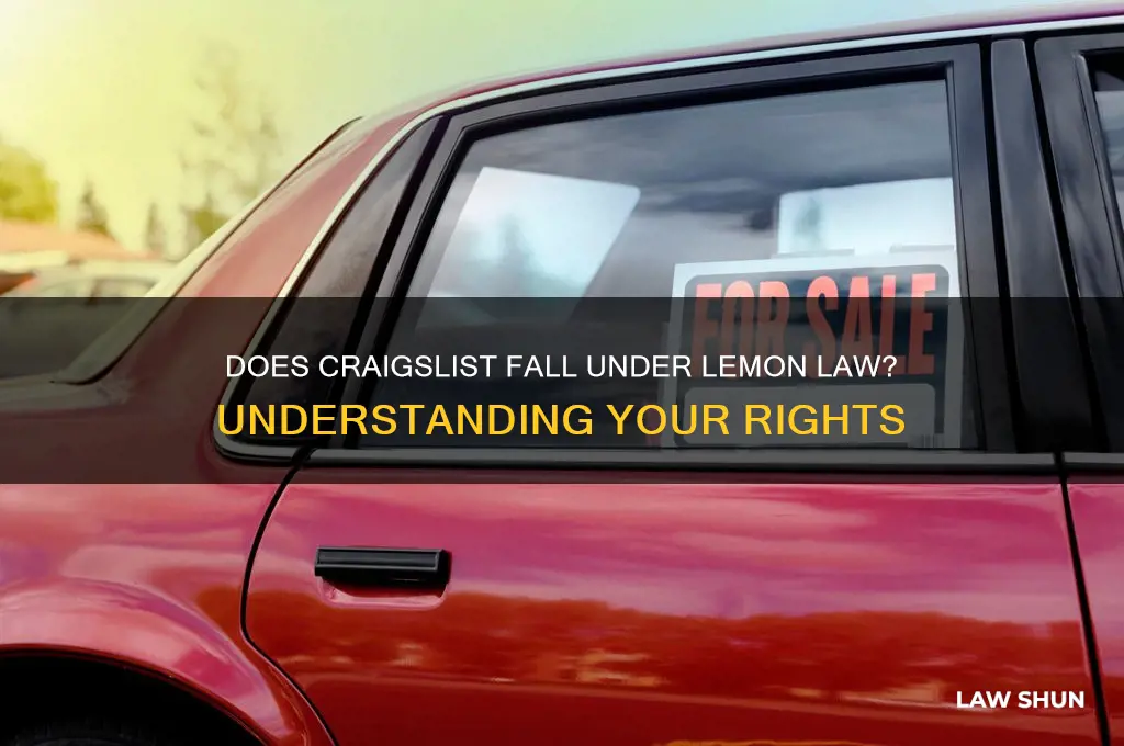 is craiglist under lemon law