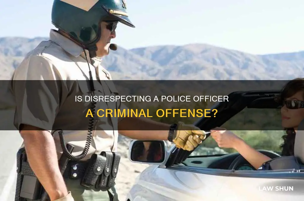 is disrespecting a police officer against the law