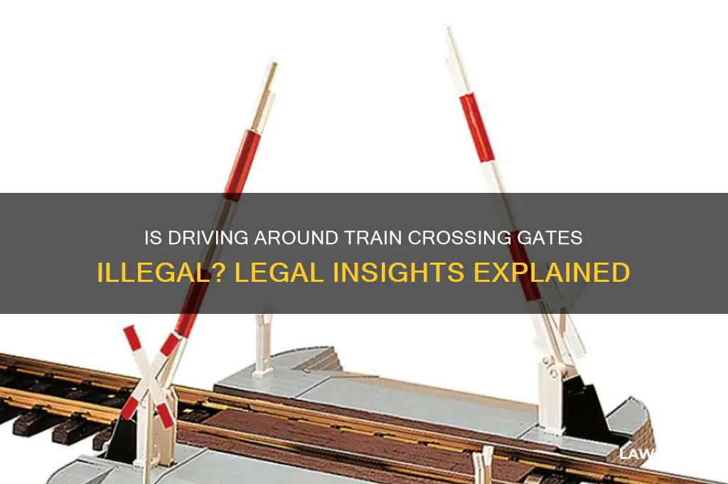 is driving around a trian crossing gate against the law