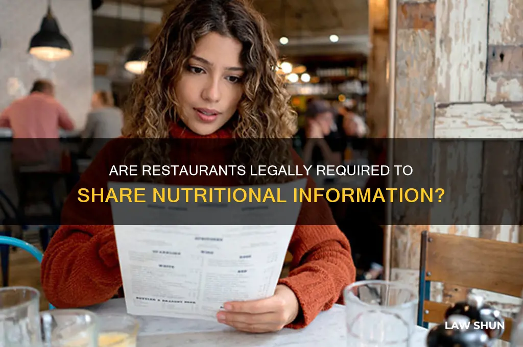 is it a law for restaurants to provide nutritional information