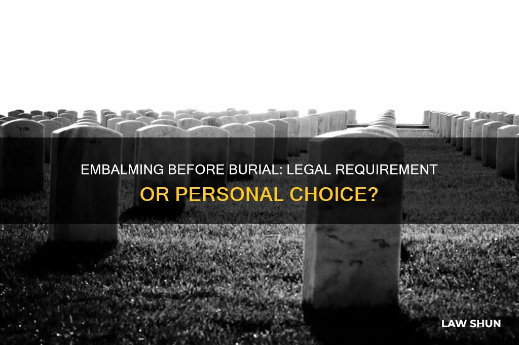 is it a law to embalm a body before burial