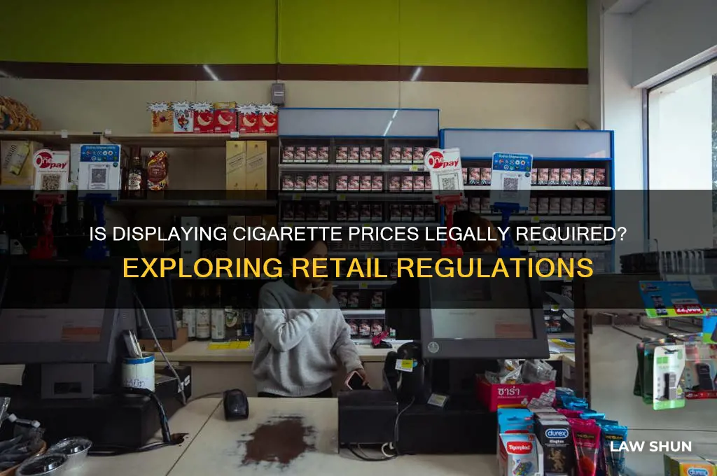 is it a law to have the price of cigarettes