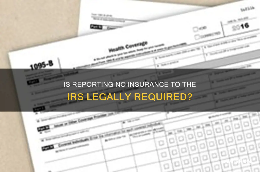 is it a law to report no insurnace to irs