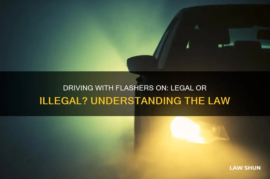 is it against the law to drive with flashers on