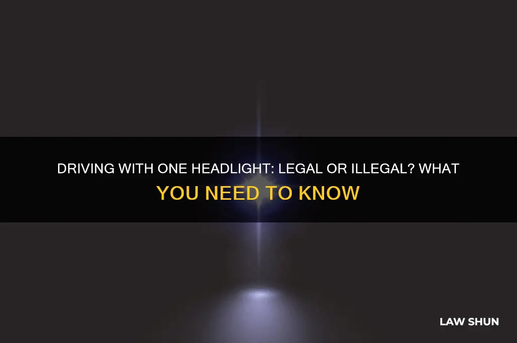 is it against the law to drive with one headlight