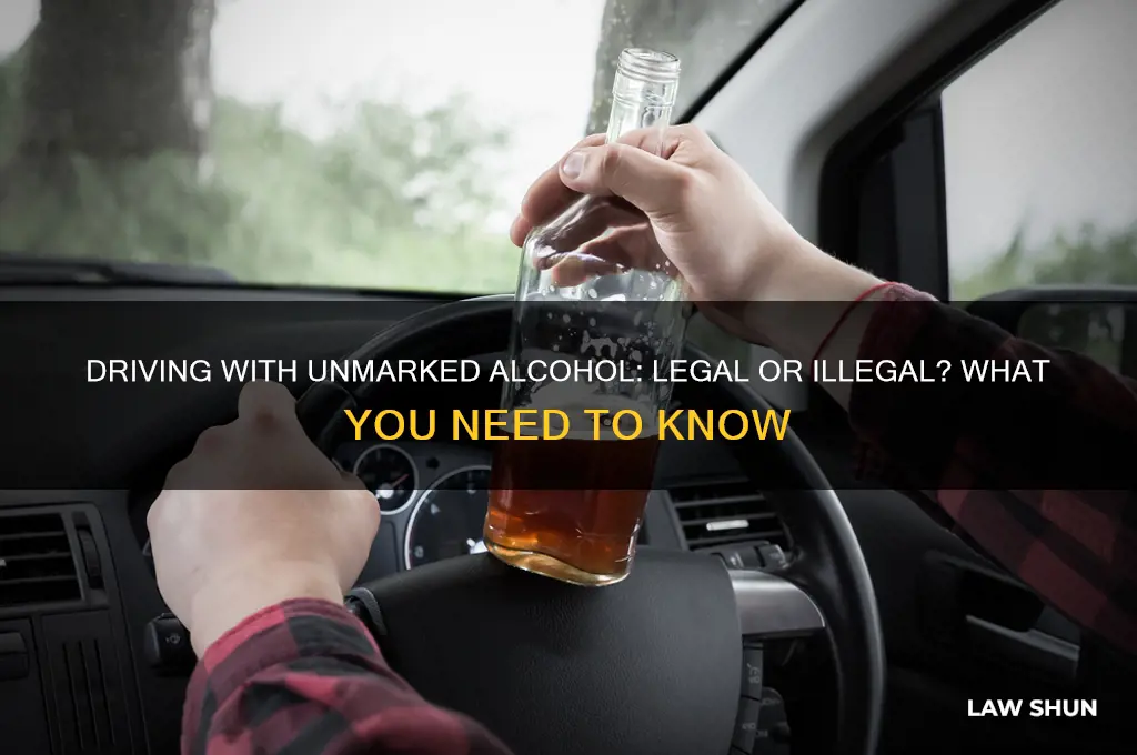 is it against the law to drive with unmarked alcohol