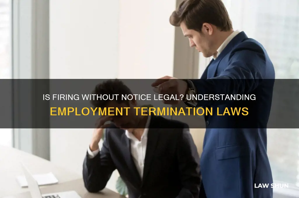 is it against the law to fire someone without notice
