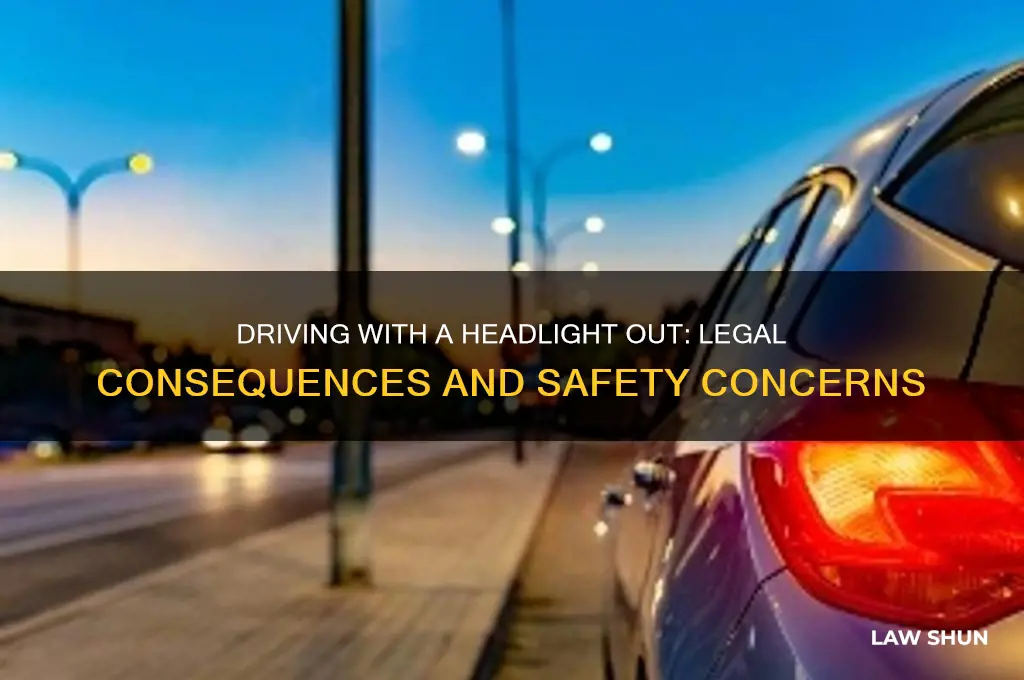 is it against the law to have a headlight out