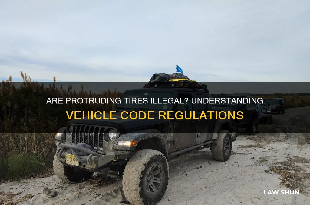 is it against the law to have tires stick out