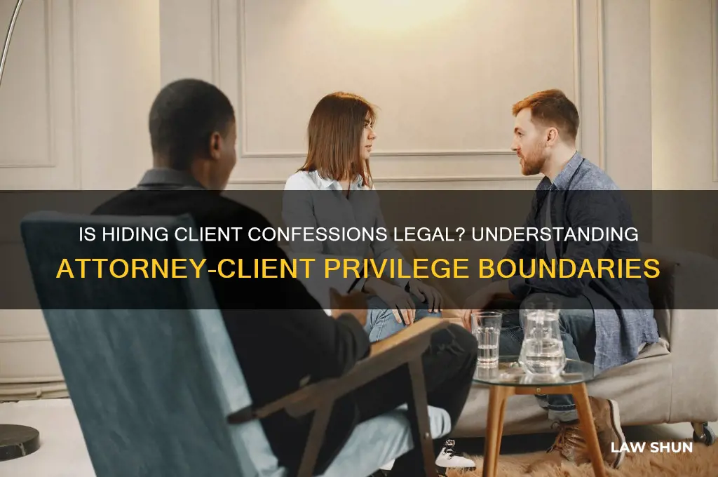 is it against the law to hide a client confession