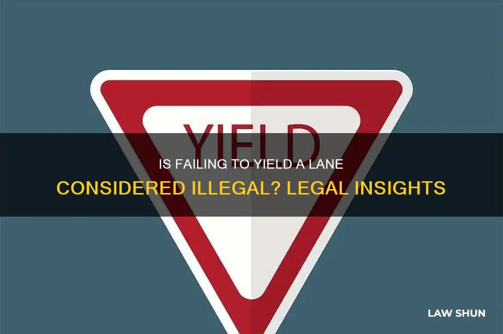 is it against the law to not yield a lane