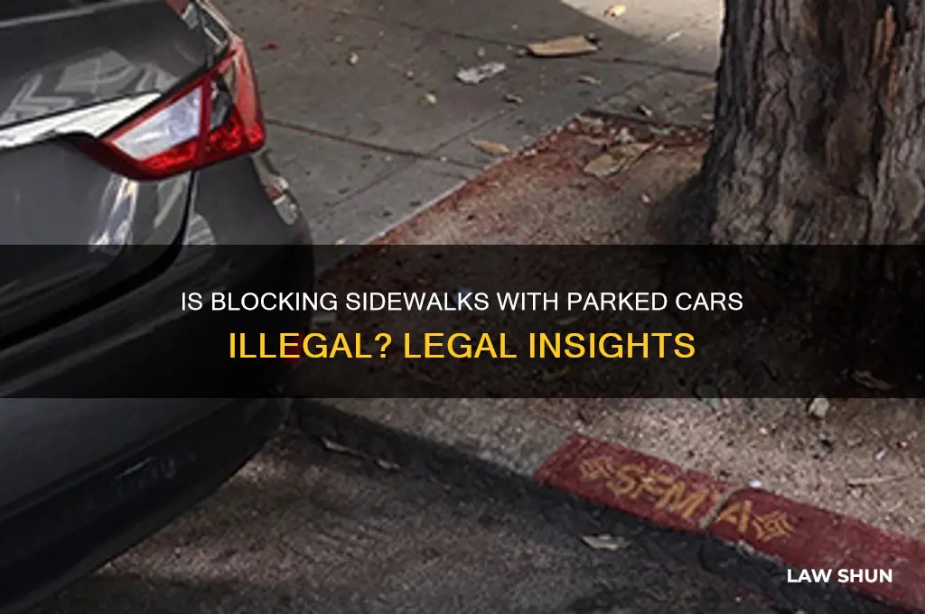 is it against the law to park blocking the sidewalk