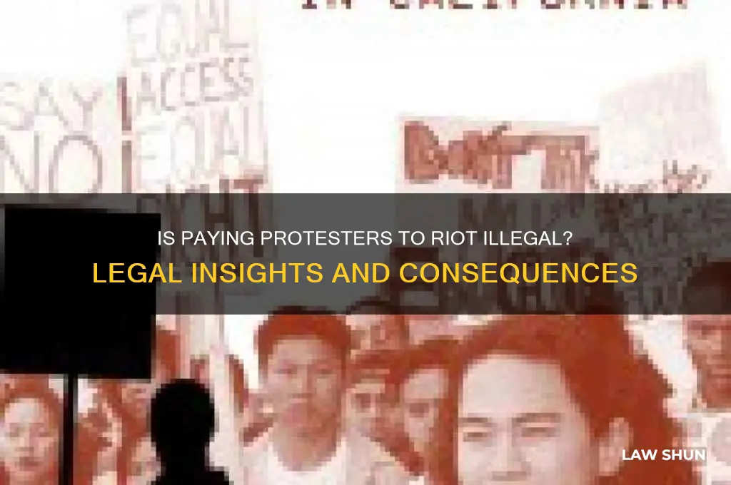 is it against the law to pay postestors to roit