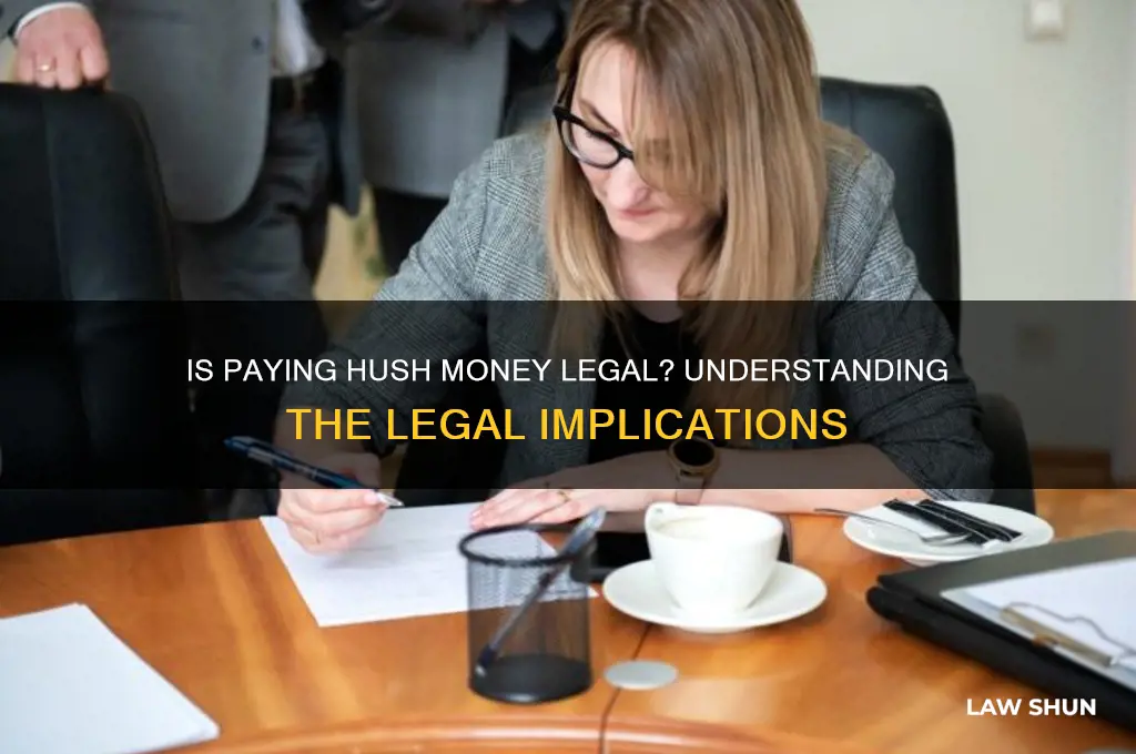 is it against the law to pay someone hush money