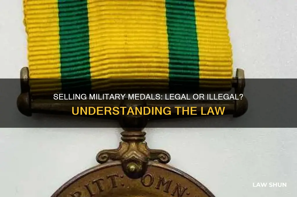 is it against the law to sell a military medal