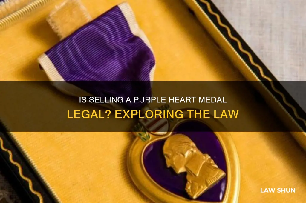 is it against the law to sell a purple heart