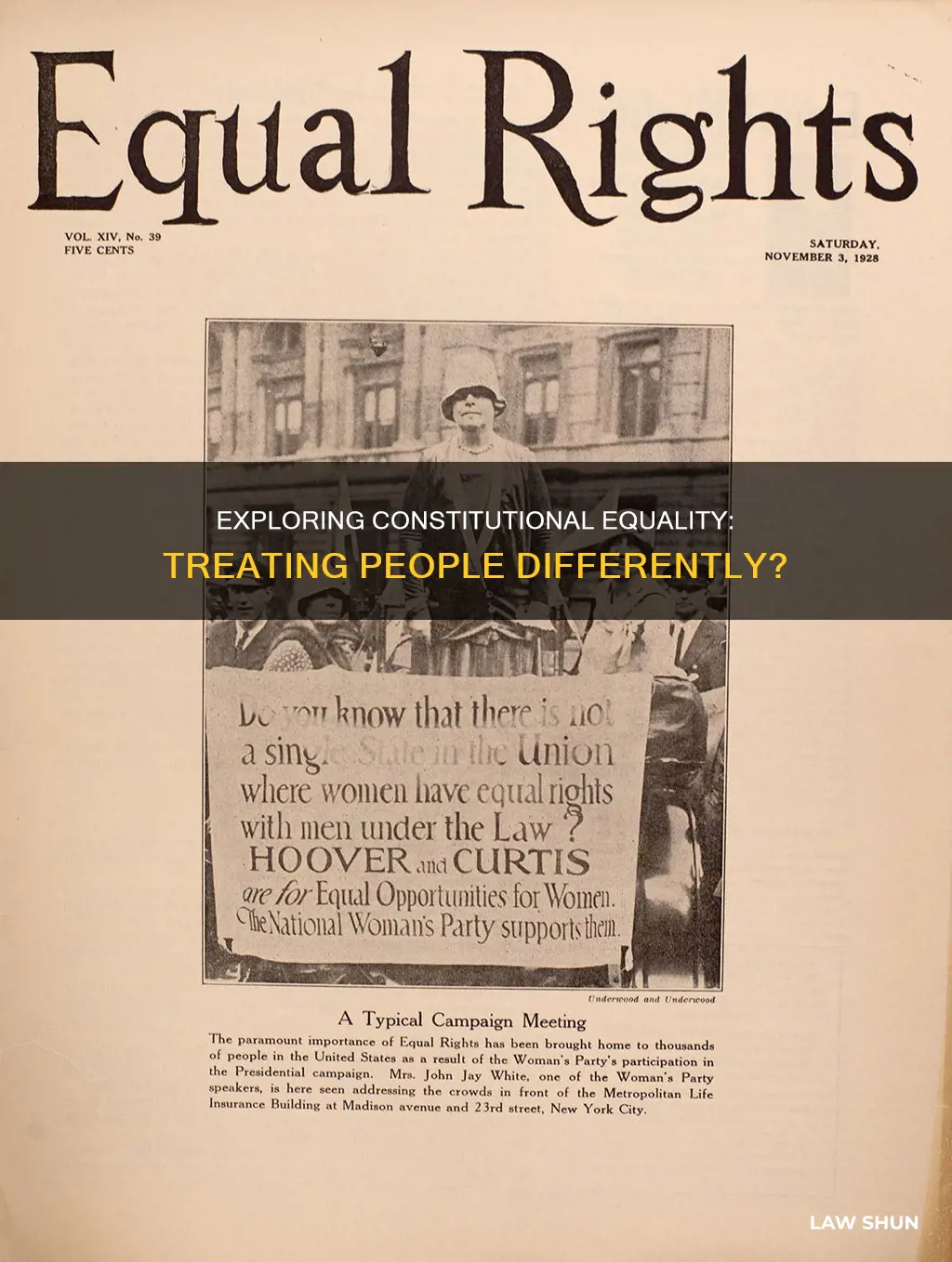 is it constitutional for some laws to treat people differently
