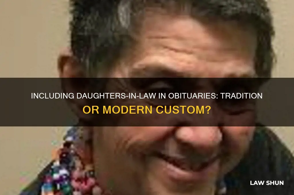 is it customary to include daughters in law in obituary