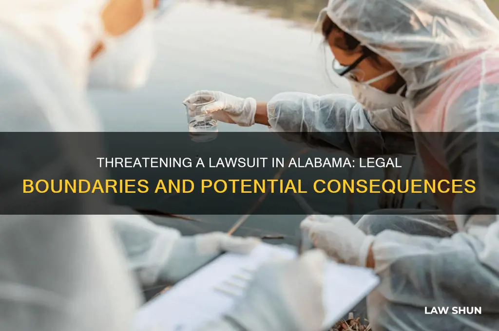 is it illegal to threaten in alabama with law suit