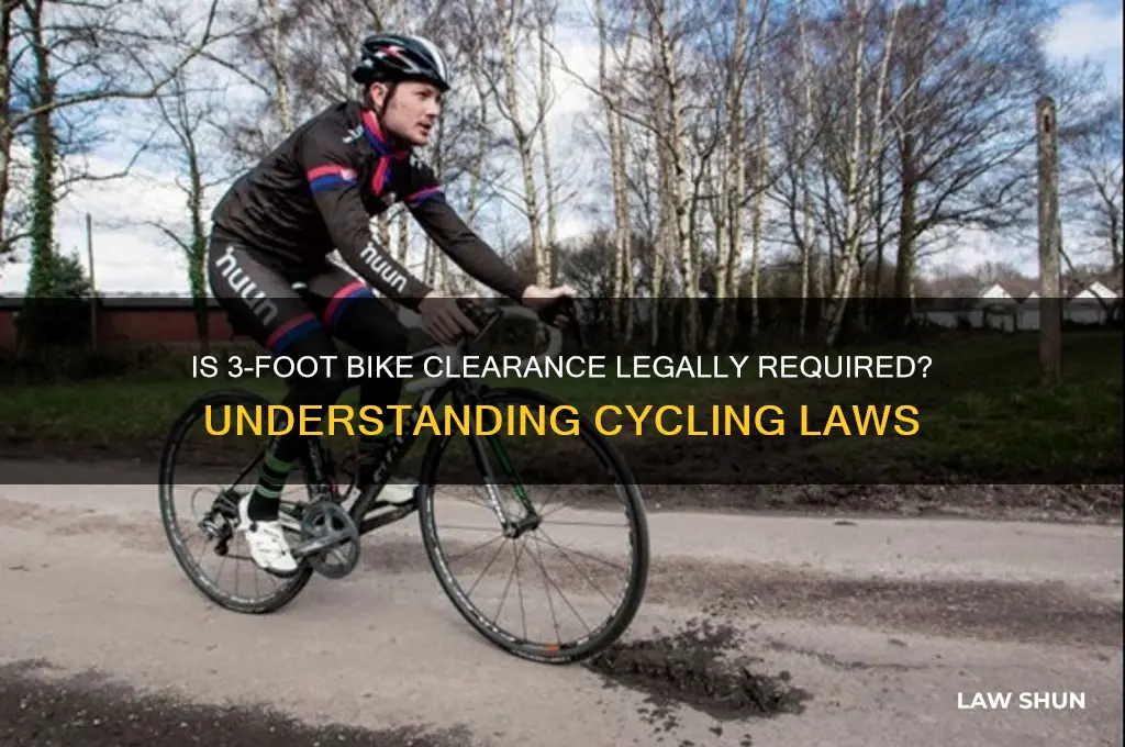 is it law to give a bike 3 feet clearance