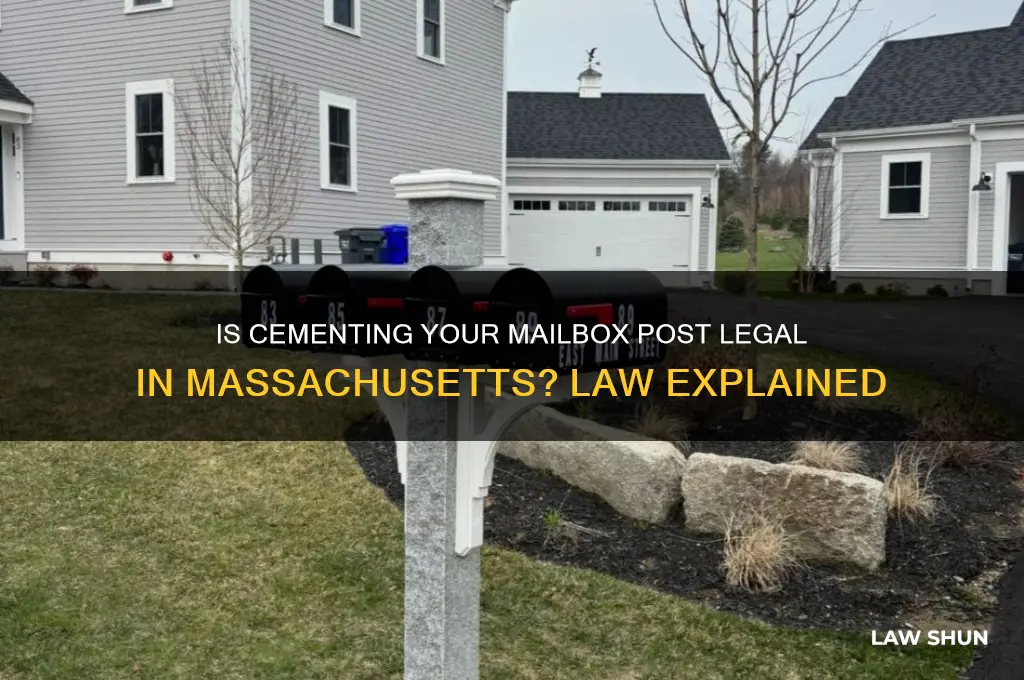 is it legal to cement your mailbox post massachusetts law