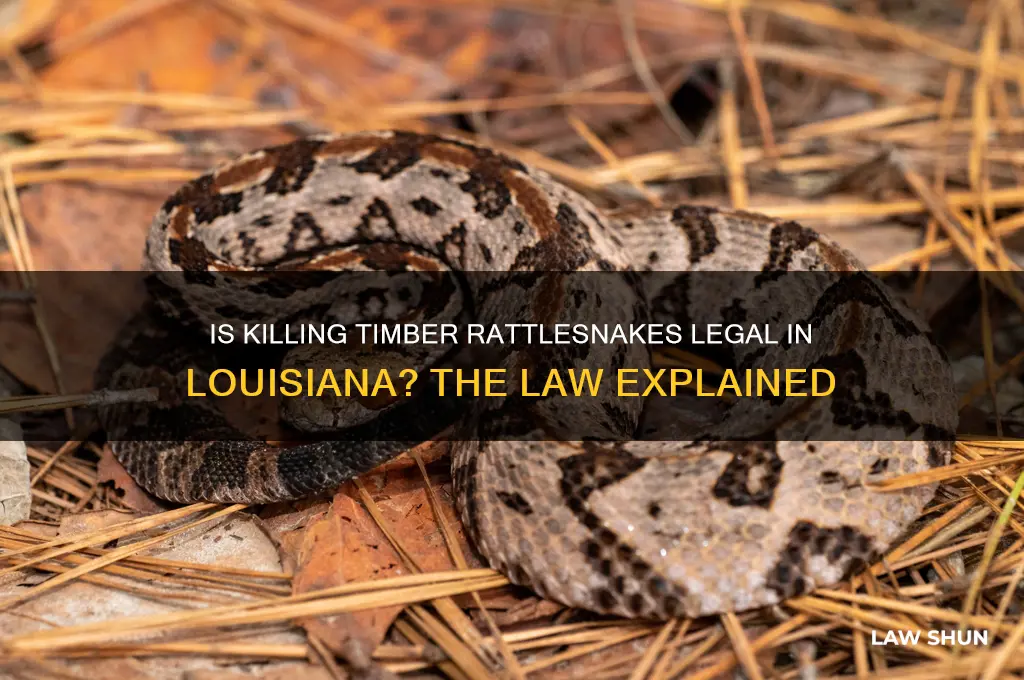 is it the law to kill timber rattlesnakes in louisiana