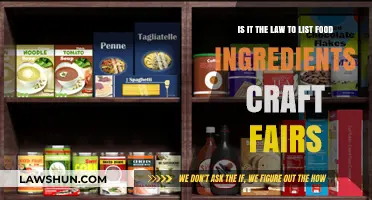 Legal Requirements for Listing Food Ingredients at Craft Fairs