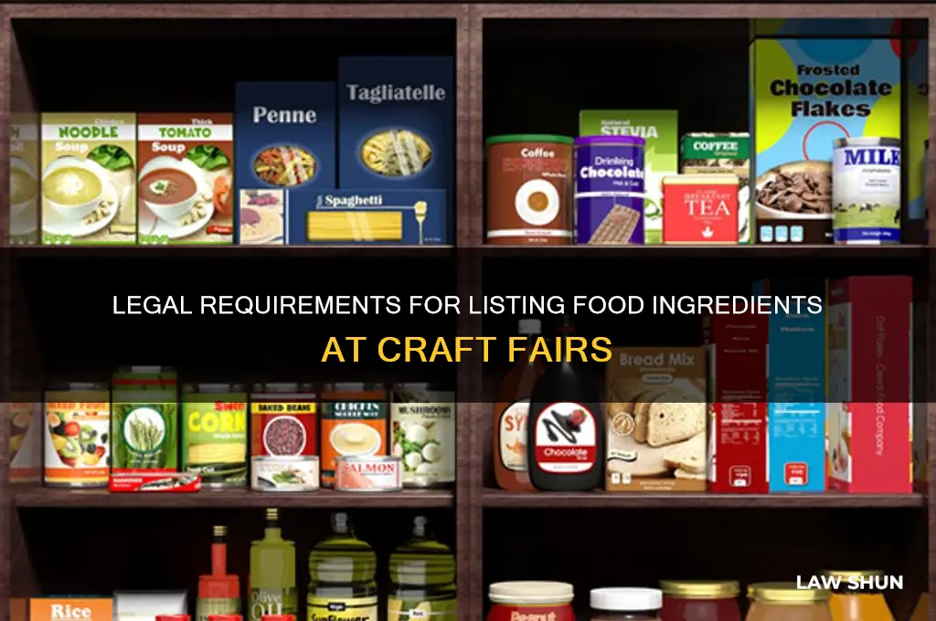 is it the law to list food ingredients craft fairs