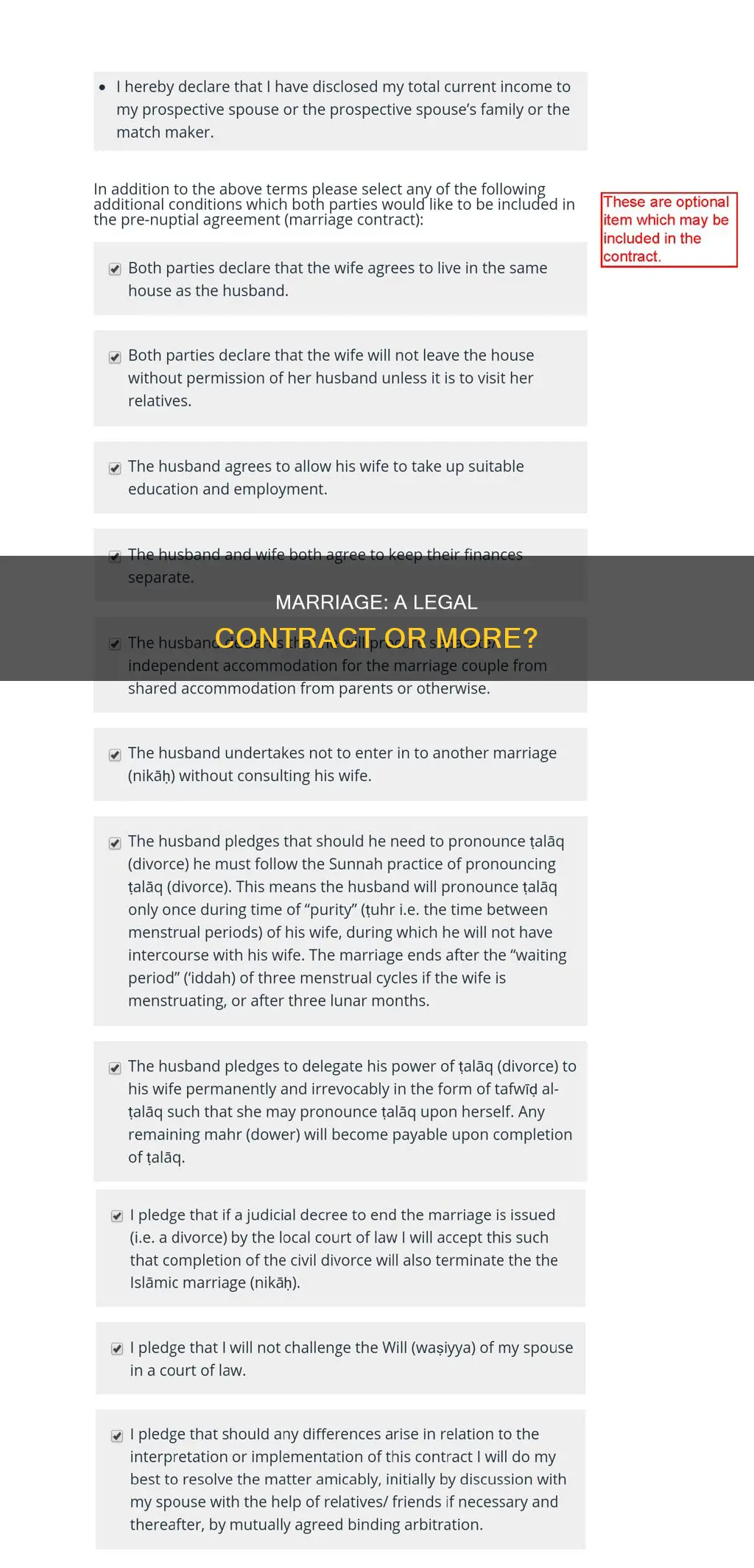 is marriage a contract in law