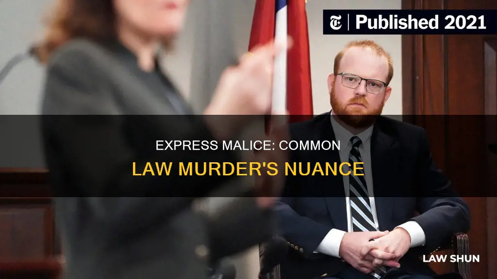 is murder 2 express malice under common law