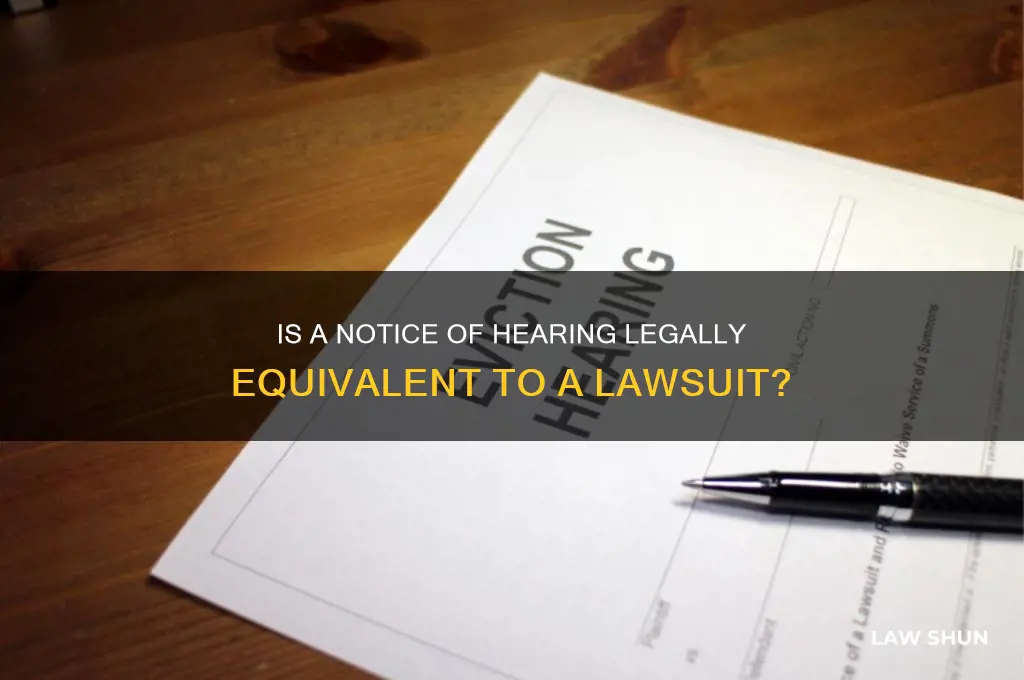 is notice of bhearing considered law suit
