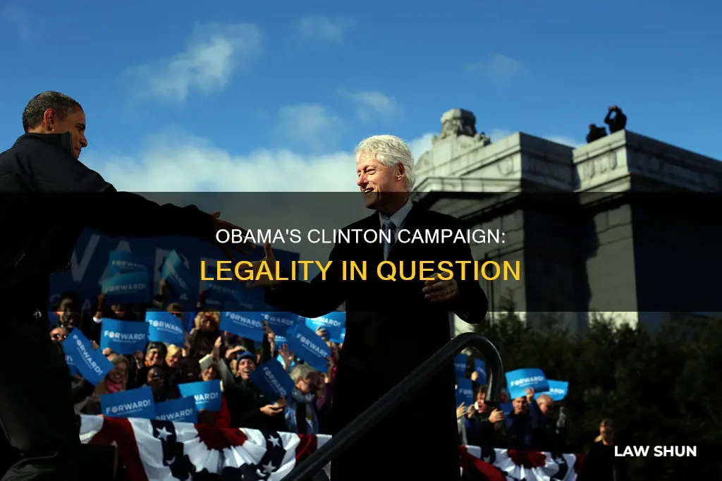 is obama breaking any laws by campaigning for clinton