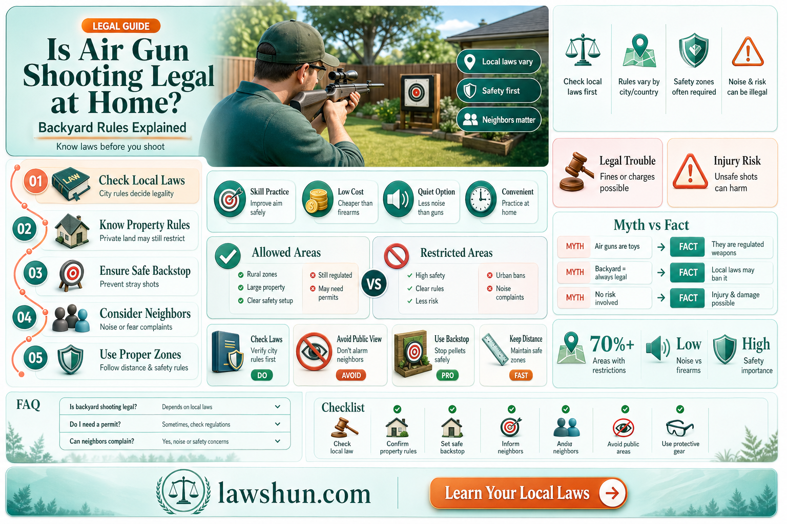are air against the law to shoot in my backyard