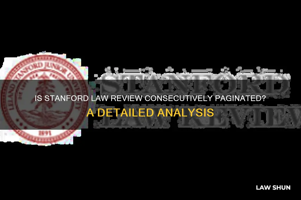 is stanford law review consecutively paginated