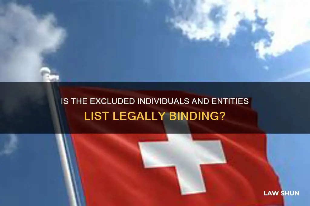 is the list of excluded individuals and entities a law