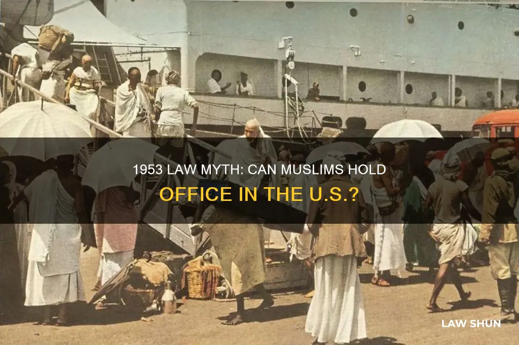 is there a 1953 law against muslims holding office