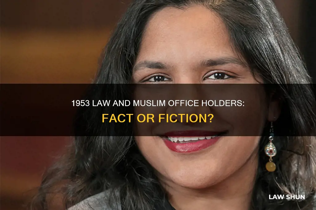 is there a 1953 law prohibiting muims from holding office