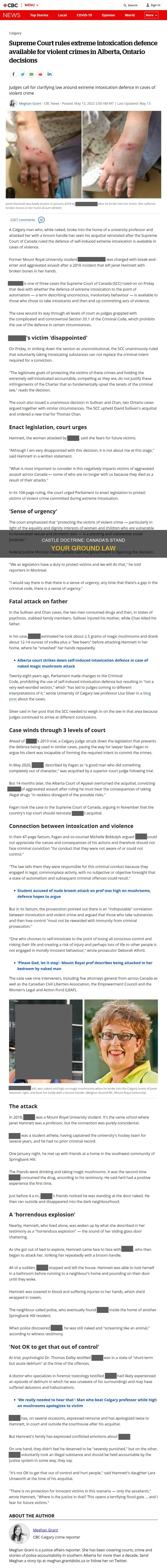 is there a castle law in canada