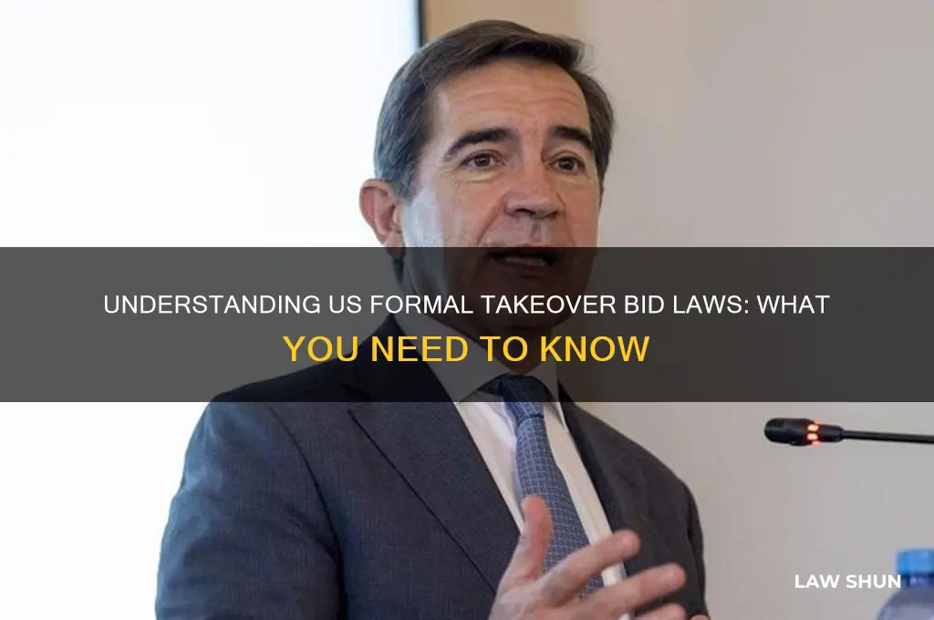 is there a formal takeover bid law in the us