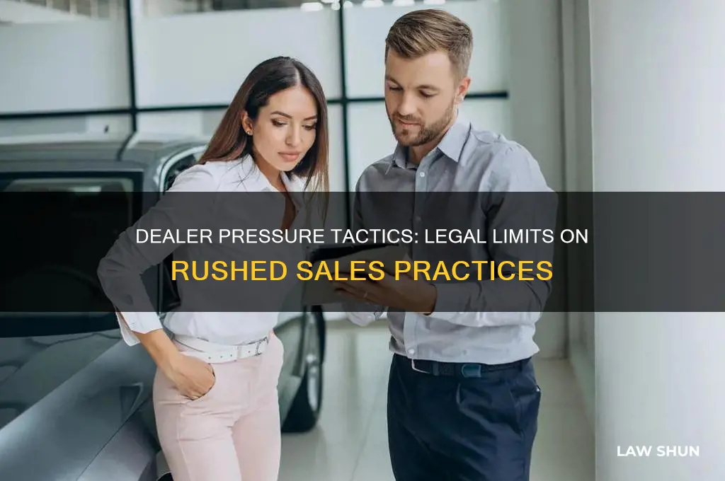 is there a law about dealers rushing people
