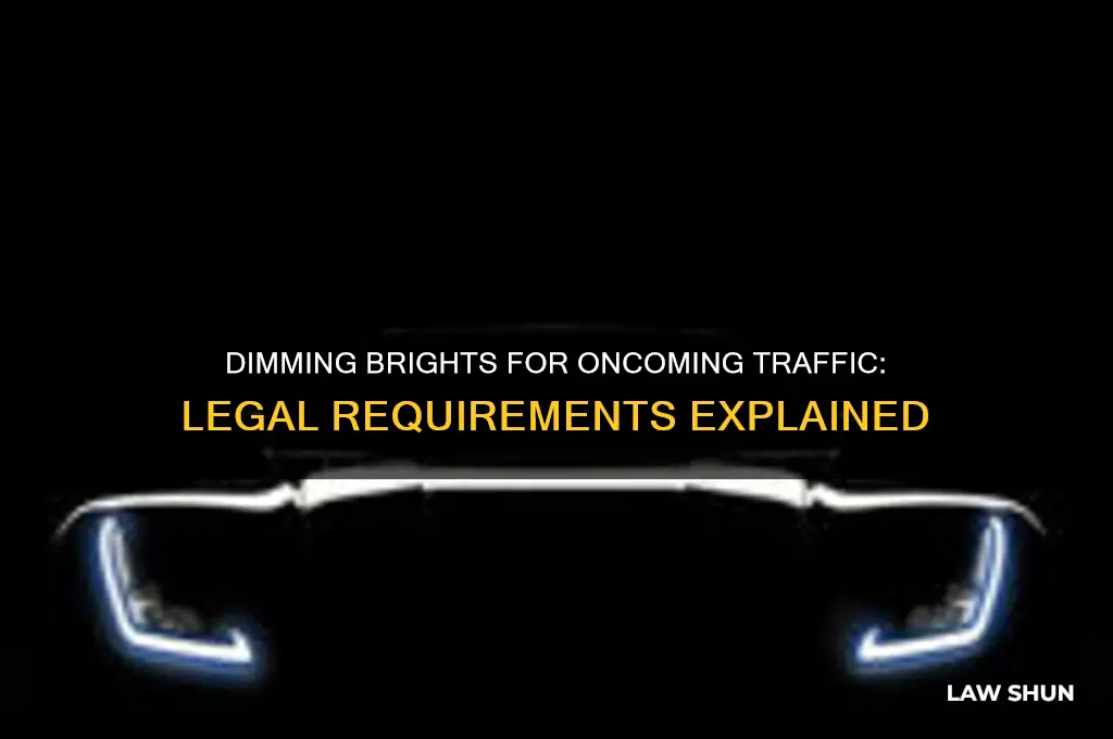 is there a law about dimming brights for oncoming traffic