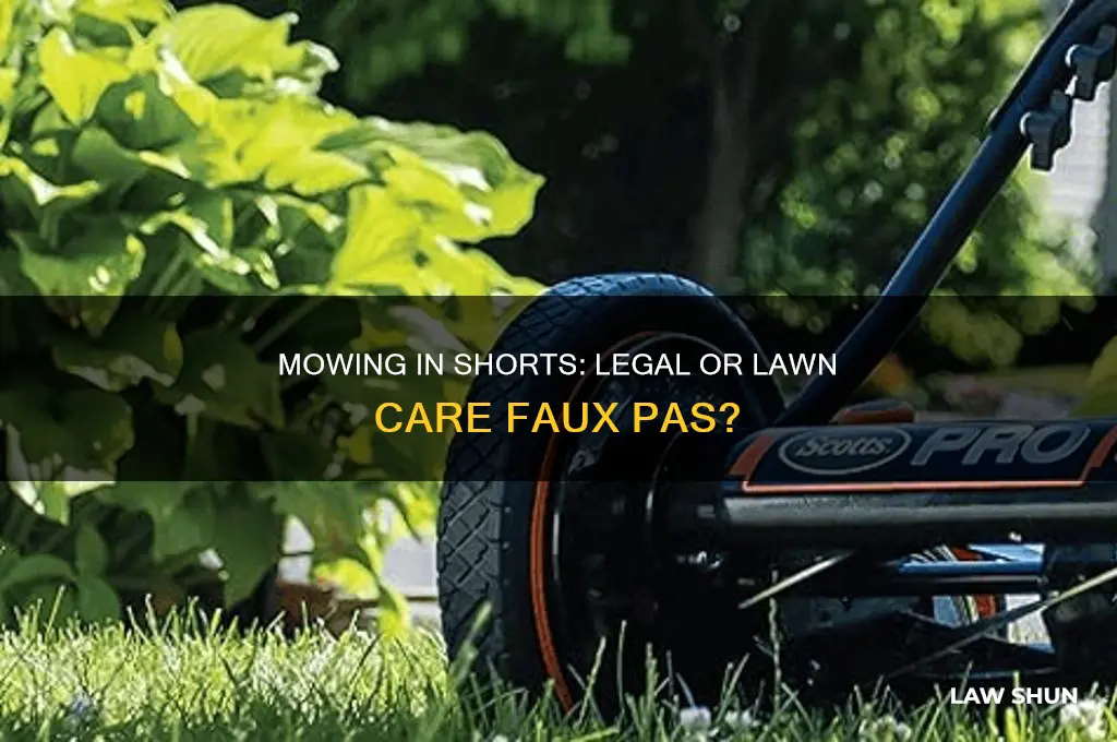 is there a law against mowing your lawn in shorts
