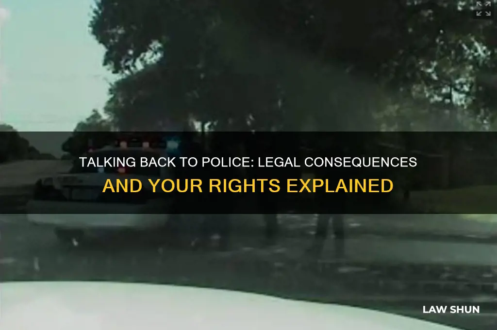 is there a law against talking baclk to an officer