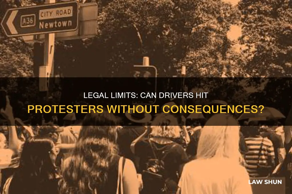 is there a law allowing you to run over protesters