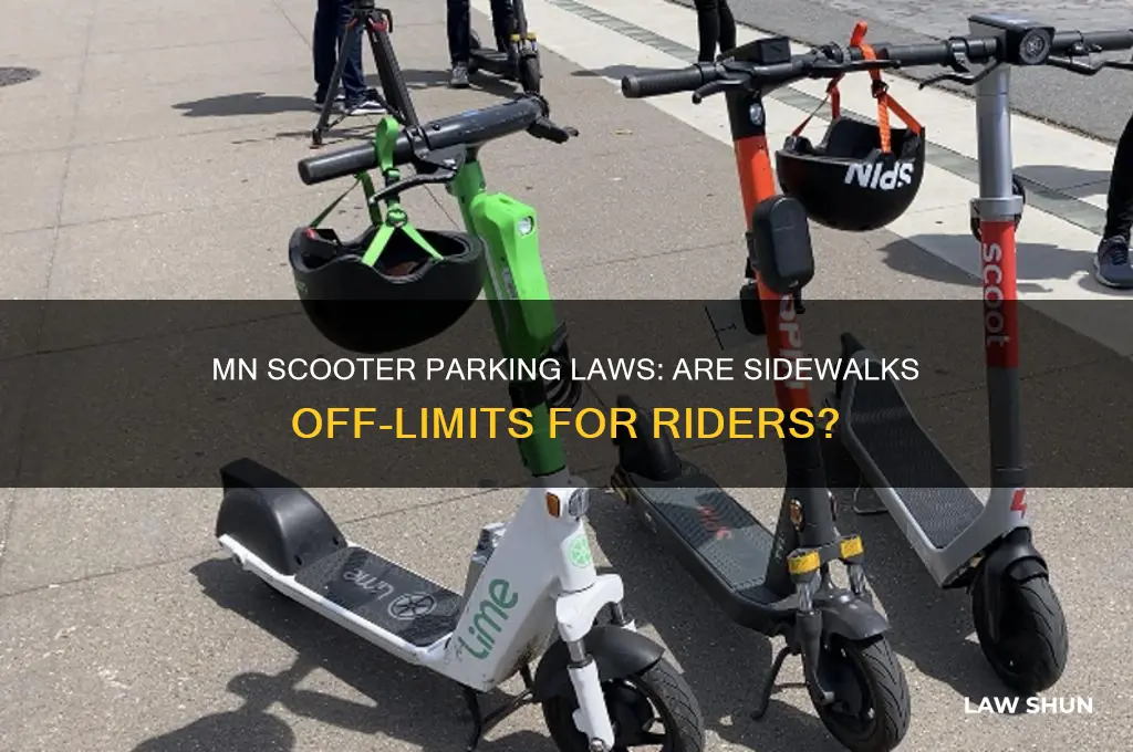 is there a law on parking scooters on sidewalk mn