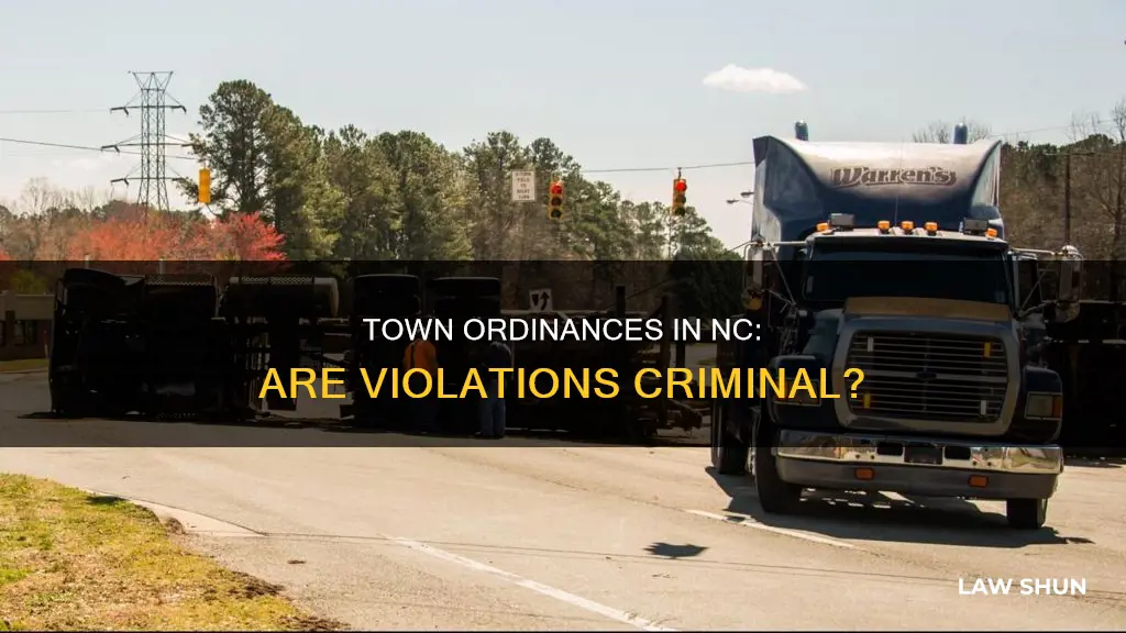 is town ordinance violation breaking a law in nc