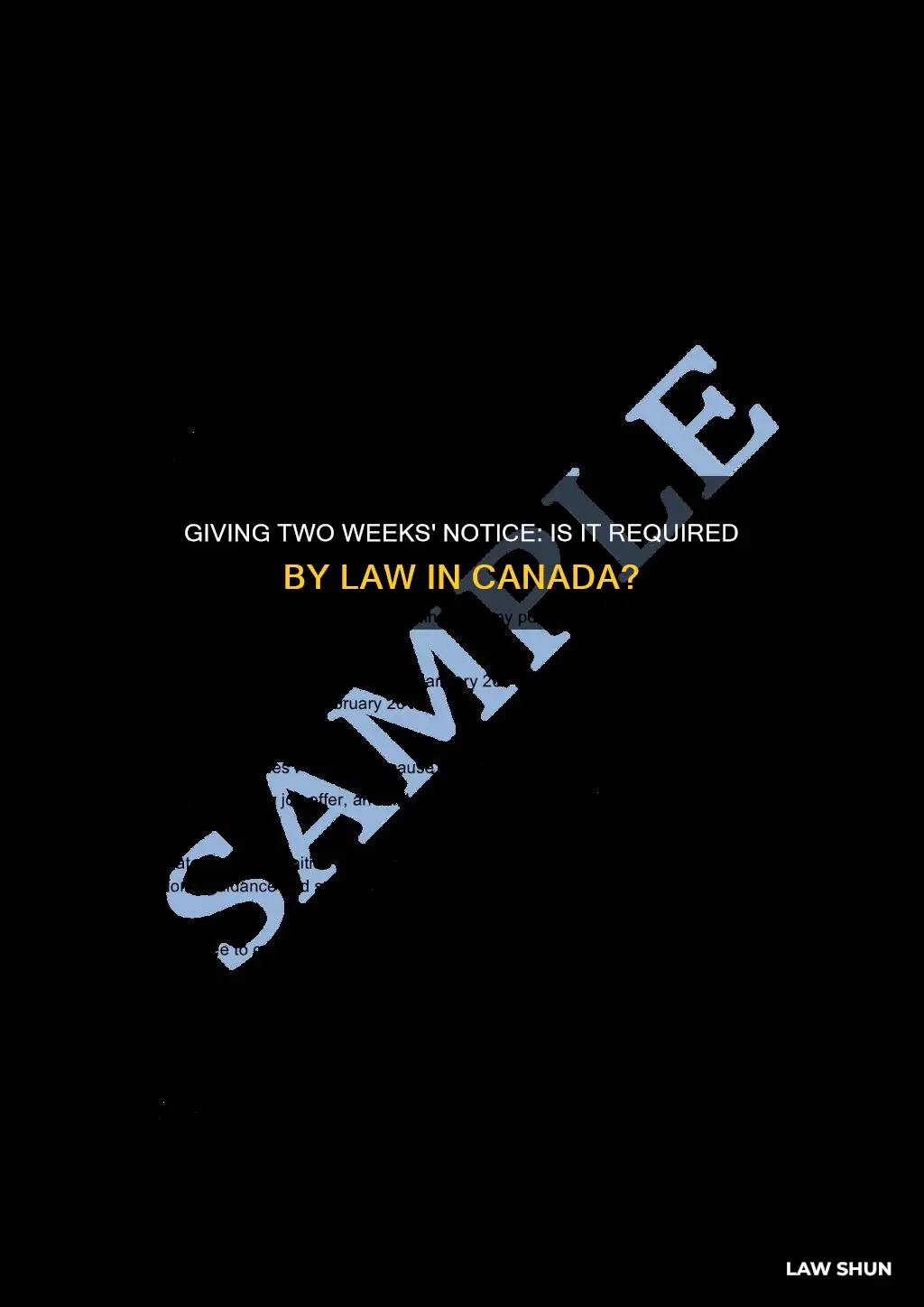 is two weeks notice required by law in canada